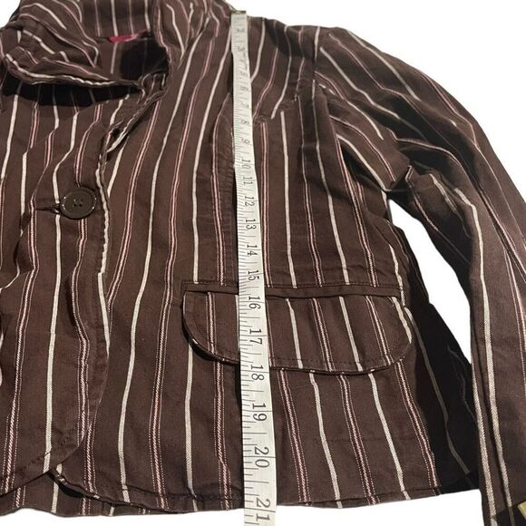 SO Brown Striped Blazer -‎ Junior’s Size Large - Picture 8 of 10